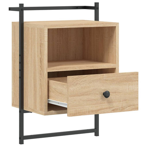 vidaXL Wand-Nachttisch Sonoma-Eiche 40x30x61 cm Holzwerkstoff