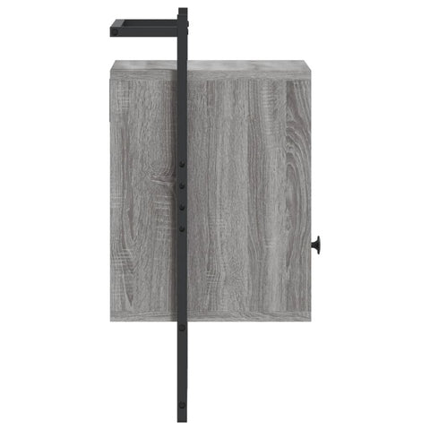 vidaXL Wand-Nachttische 2 Stk. Grau Sonoma 40x30x61 cm Holzwerkstoff