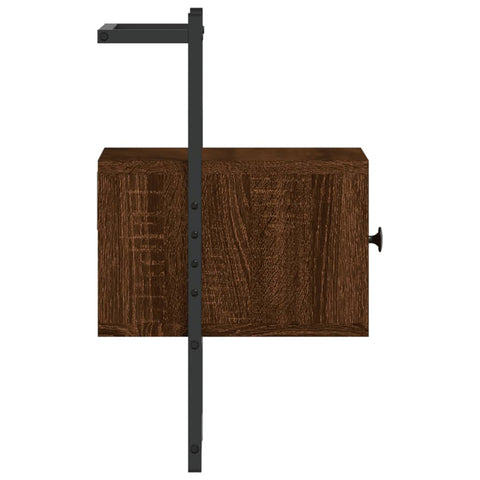 vidaXL Wand-Nachttisch Braun Eiche 35x30x51 cm Holzwerkstoff