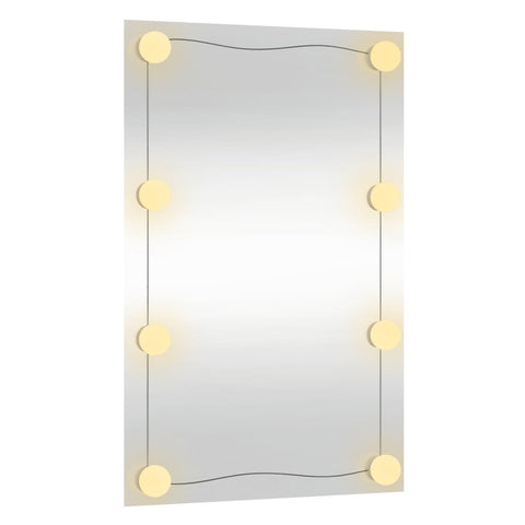 vidaXL Wandspiegel mit LED-Leuchten 40x60 cm Glas Rechteckig