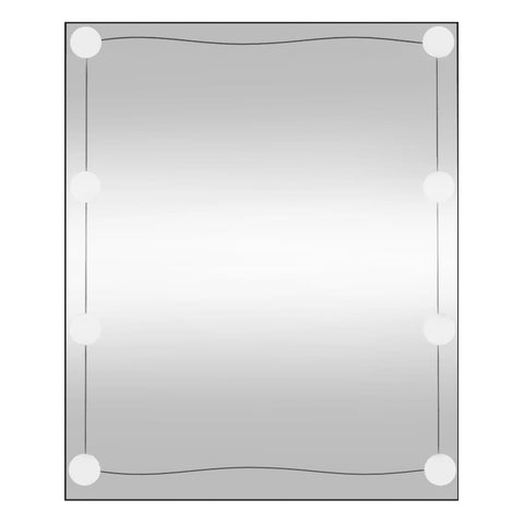 vidaXL Wandspiegel mit LED-Leuchten 50x60 cm Glas Rechteckig