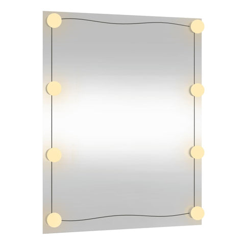 vidaXL Wandspiegel mit LED-Leuchten 50x60 cm Glas Rechteckig