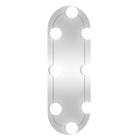 vidaXL Wandspiegel mit LED-Leuchten 15x40 cm Glas Oval