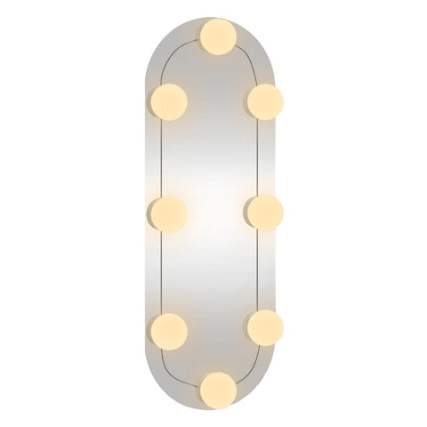 vidaXL Wandspiegel mit LED-Leuchten 15x40 cm Glas Oval