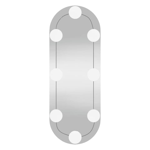 vidaXL Wandspiegel mit LED-Leuchten 15x40 cm Glas Oval