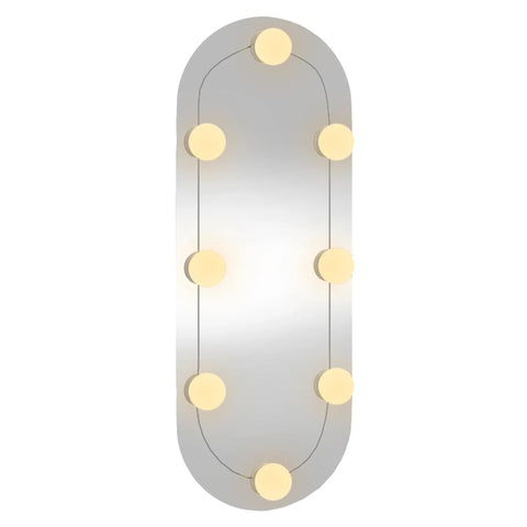 vidaXL Wandspiegel mit LED-Leuchten 20x50 cm Glas Oval