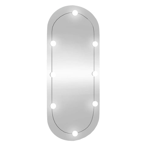 vidaXL Wandspiegel mit LED-Leuchten 25x60 cm Glas Oval