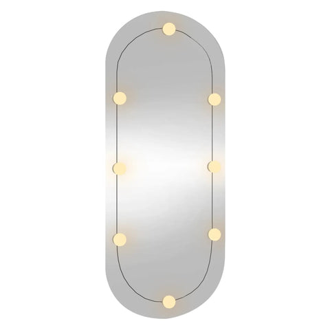 vidaXL Wandspiegel mit LED-Leuchten 25x60 cm Glas Oval