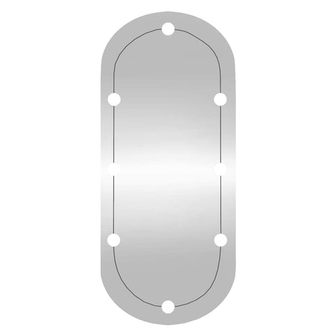 vidaXL Wandspiegel mit LED-Leuchten 25x60 cm Glas Oval