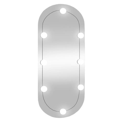 vidaXL Wandspiegel mit LED-Leuchten 35x80 cm Glas Oval