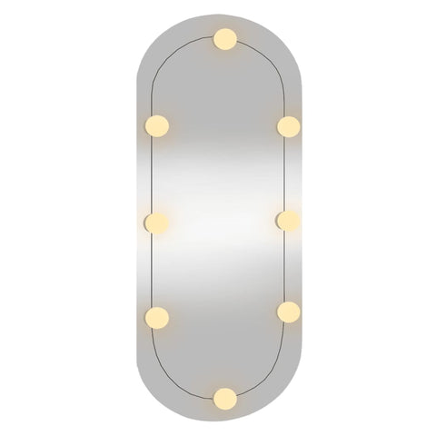 vidaXL Wandspiegel mit LED-Leuchten 35x80 cm Glas Oval