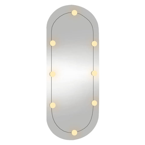 vidaXL Wandspiegel mit LED-Leuchten 40x90 cm Glas Oval