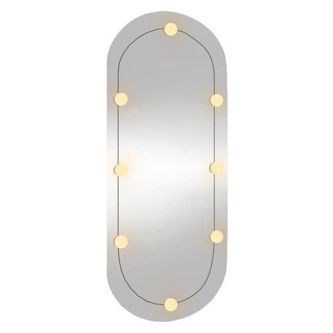 vidaXL Wandspiegel mit LED-Leuchten 45x100 cm Glas Oval