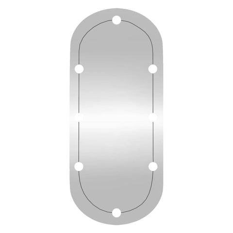 vidaXL Wandspiegel mit LED-Leuchten 45x100 cm Glas Oval