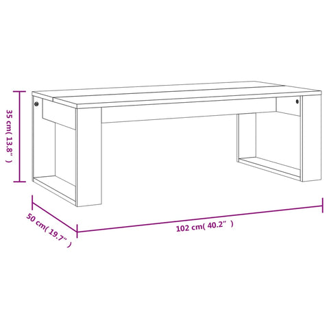 vidaXL Couchtisch Weiß 102x50x35 cm Holzwerkstoff