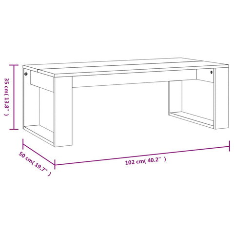 vidaXL Couchtisch Braun Eichen-Optik 102x50x35 cm Holzwerkstoff