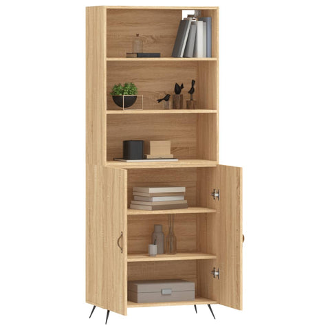 Highboard Sonoma-Eiche 69,5x34x180 cm Holzwerkstoff