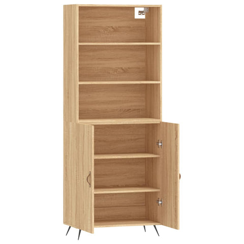 Highboard Sonoma-Eiche 69,5x34x180 cm Holzwerkstoff