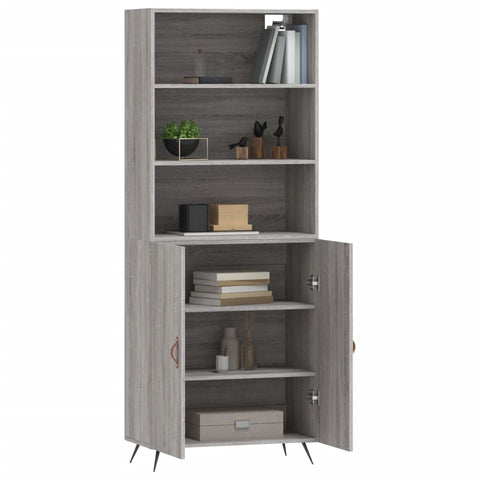 Highboard Grau Sonoma 69,5x34x180 cm Holzwerkstoff