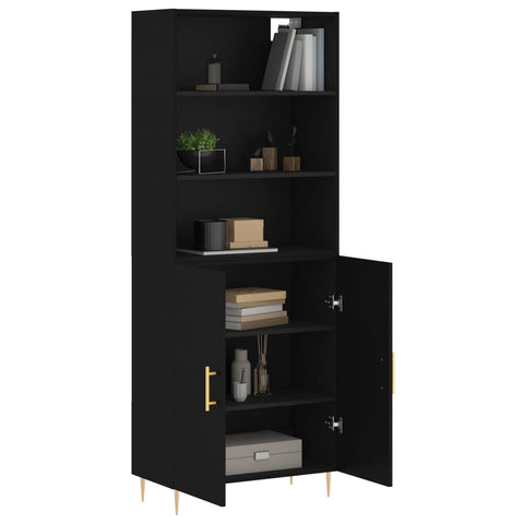 vidaXL Highboard Schwarz 69,5x34x180 cm Holzwerkstoff