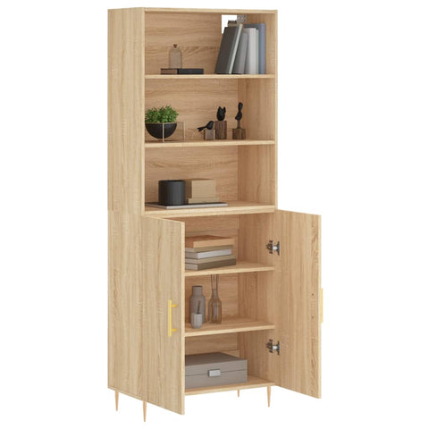 Highboard Sonoma-Eiche 69,5x34x180 cm Holzwerkstoff