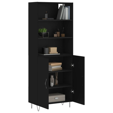 vidaXL Highboard Schwarz 69,5x34x180 cm Holzwerkstoff