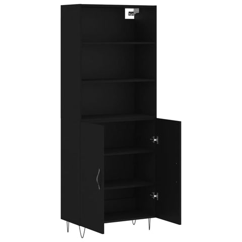 vidaXL Highboard Schwarz 69,5x34x180 cm Holzwerkstoff