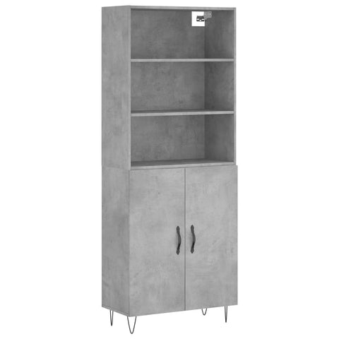 Highboard Betongrau 69,5x34x180 cm Holzwerkstoff