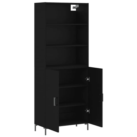 vidaXL Highboard Schwarz 69,5x34x180 cm Holzwerkstoff