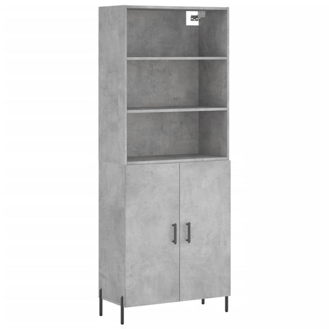 vidaXL Highboard Betongrau 69,5x34x180 cm Holzwerkstoff