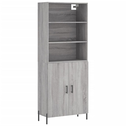 Highboard Grau Sonoma 69,5x34x180 cm Holzwerkstoff