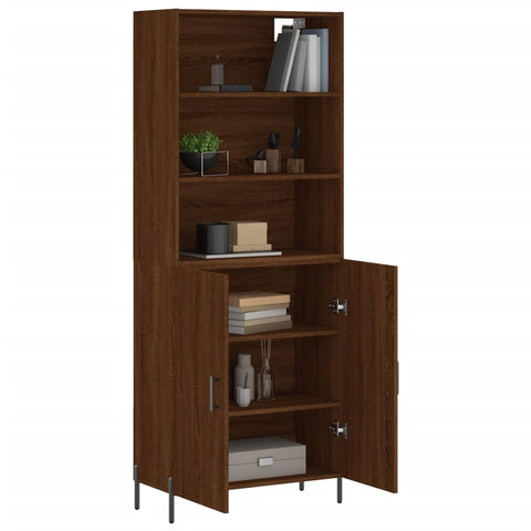 Highboard Braun Eichen-Optik 69,5x34x180 cm Holzwerkstoff