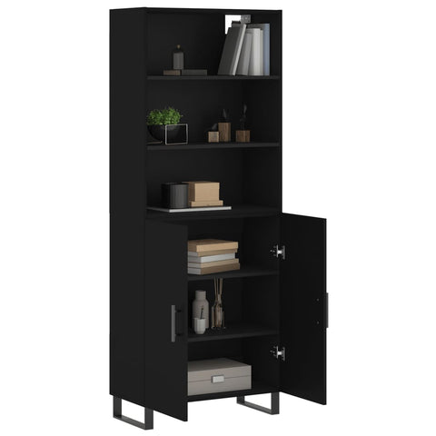 vidaXL Highboard Schwarz 69,5x34x180 cm Holzwerkstoff