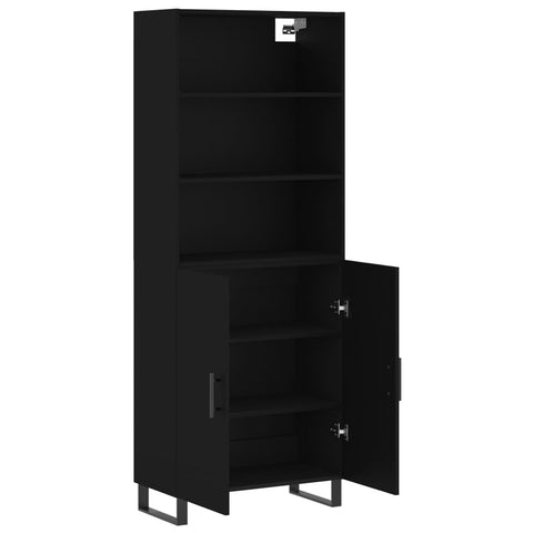 vidaXL Highboard Schwarz 69,5x34x180 cm Holzwerkstoff