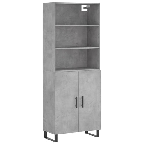 Highboard Betongrau 69,5x34x180 cm Holzwerkstoff