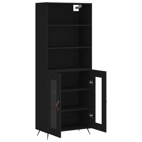 vidaXL Highboard Schwarz 69,5x34x180 cm Holzwerkstoff