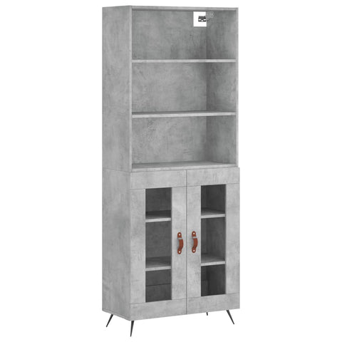 Highboard Betongrau 69,5x34x180 cm Holzwerkstoff