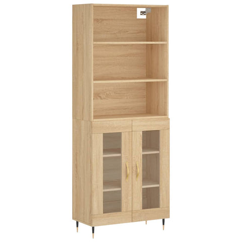 Highboard Sonoma-Eiche 69,5x34x180 cm Holzwerkstoff