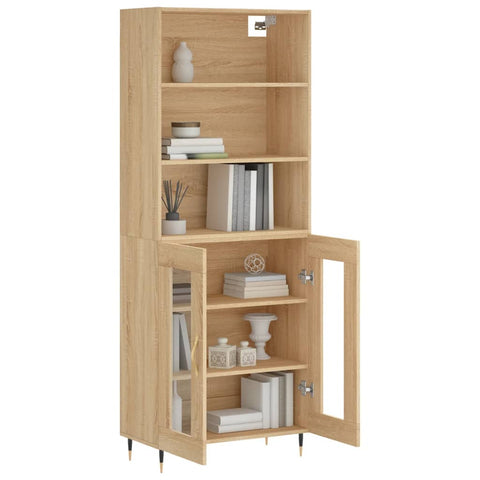 Highboard Sonoma-Eiche 69,5x34x180 cm Holzwerkstoff