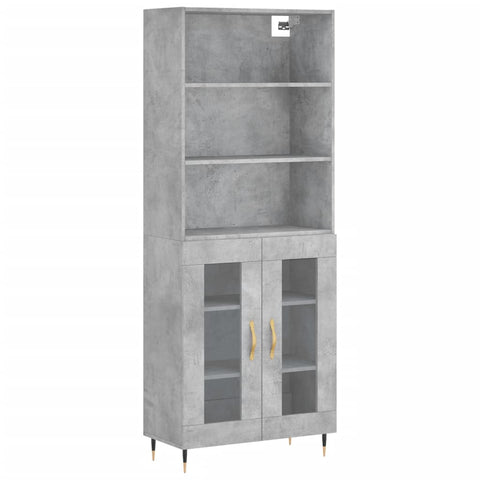 Highboard Betongrau 69,5x34x180 cm Holzwerkstoff