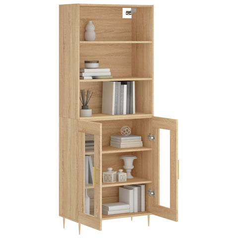 Highboard Sonoma-Eiche 69,5x34x180 cm Holzwerkstoff