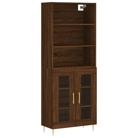 Highboard Braun Eichen-Optik 69,5x34x180 cm Holzwerkstoff