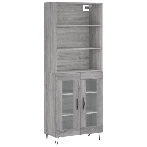 vidaXL Highboard Grau Sonoma 69,5x34x180 cm Holzwerkstoff