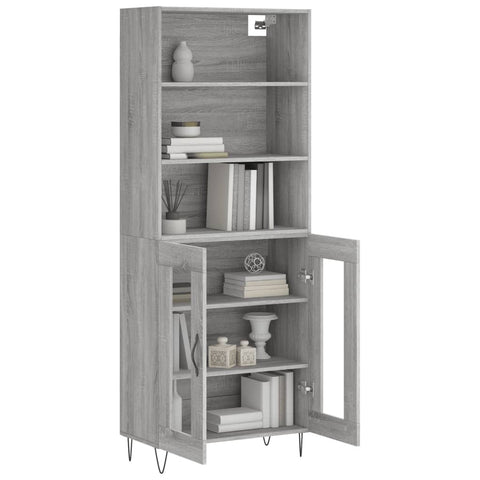 vidaXL Highboard Grau Sonoma 69,5x34x180 cm Holzwerkstoff