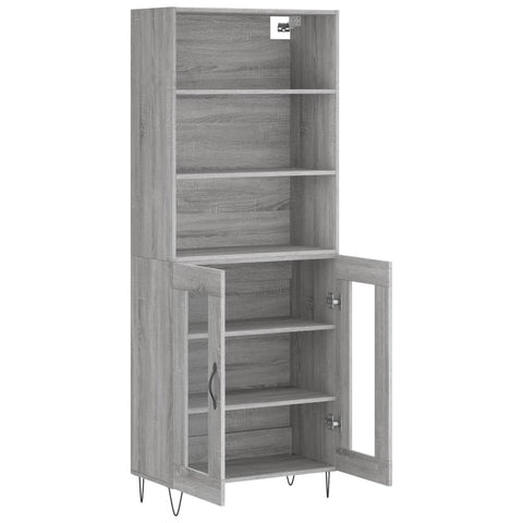 vidaXL Highboard Grau Sonoma 69,5x34x180 cm Holzwerkstoff