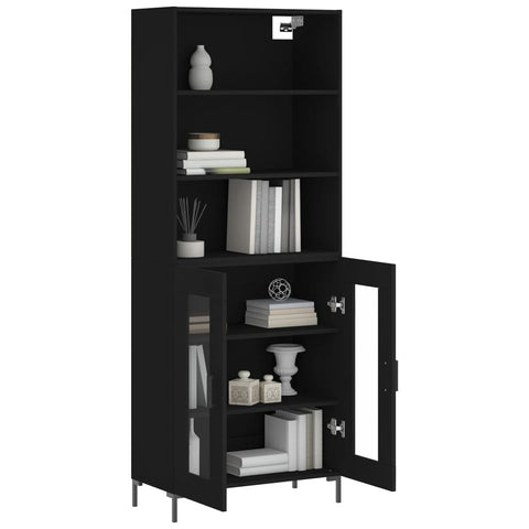 vidaXL Highboard Schwarz 69,5x34x180 cm Holzwerkstoff