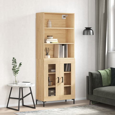 vidaXL Highboard Sonoma-Eiche 69,5x34x180 cm Holzwerkstoff