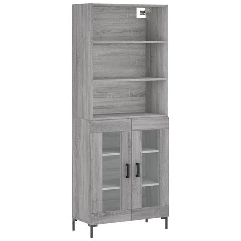 vidaXL Highboard Grau Sonoma 69,5x34x180 cm Holzwerkstoff