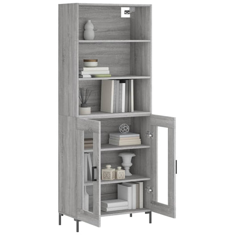 vidaXL Highboard Grau Sonoma 69,5x34x180 cm Holzwerkstoff