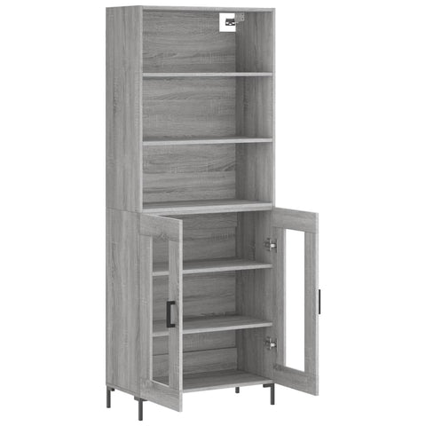 vidaXL Highboard Grau Sonoma 69,5x34x180 cm Holzwerkstoff